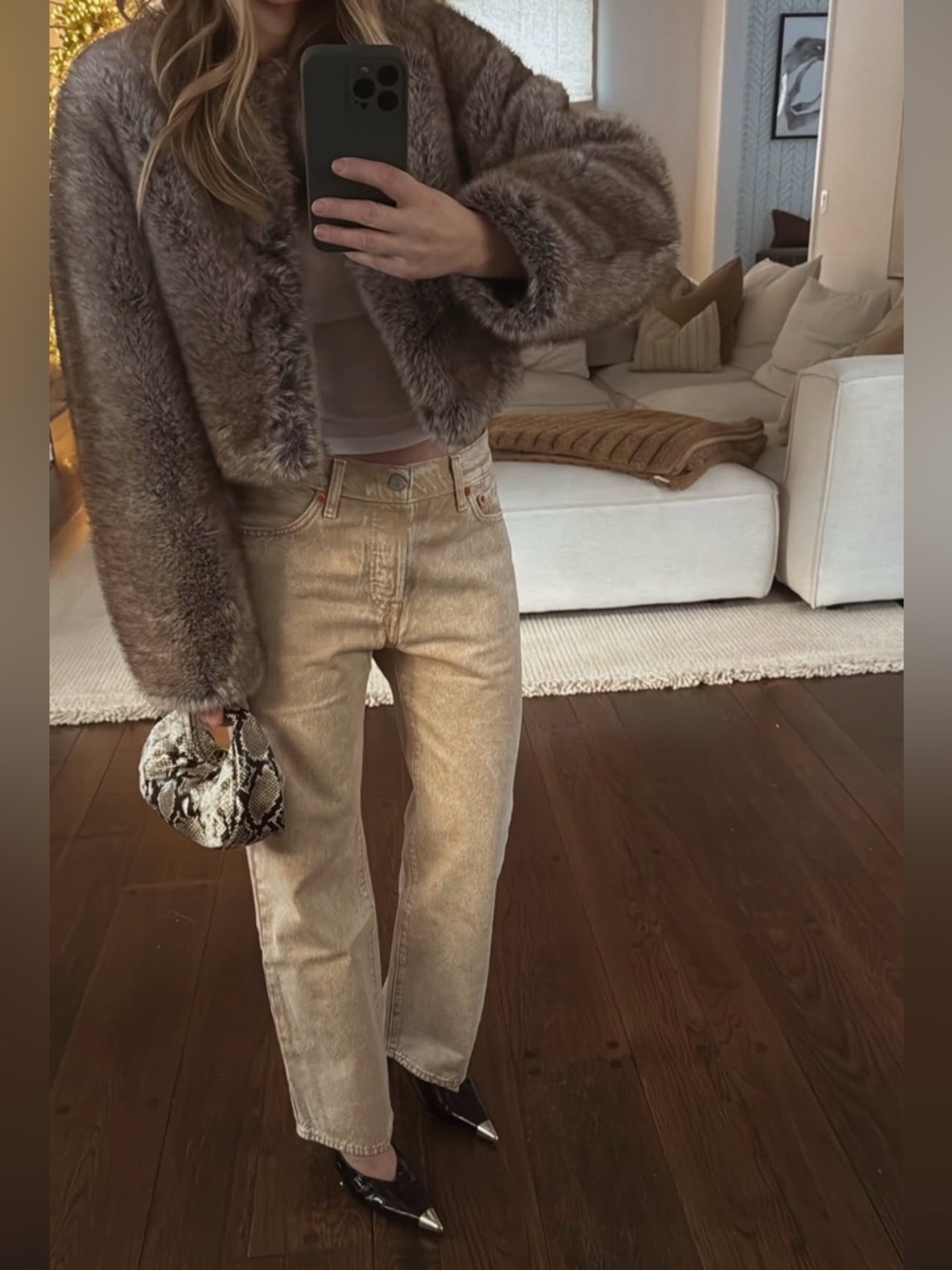 Levi's Beige Straight-Leg Jeans